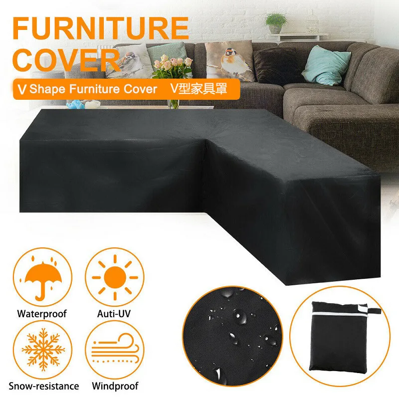 

Outdoor V Shape All-Purpose Waterproof Rainproof Oxford Fabric Protective Covers Sofa Garden Patio Outdoor Table Chair