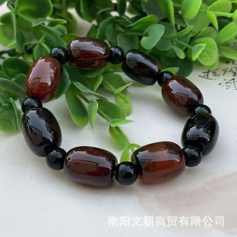 Черный Браслет-ведро из бисера и агата для мужчин Taobao Live Источник: 10 юаней режим