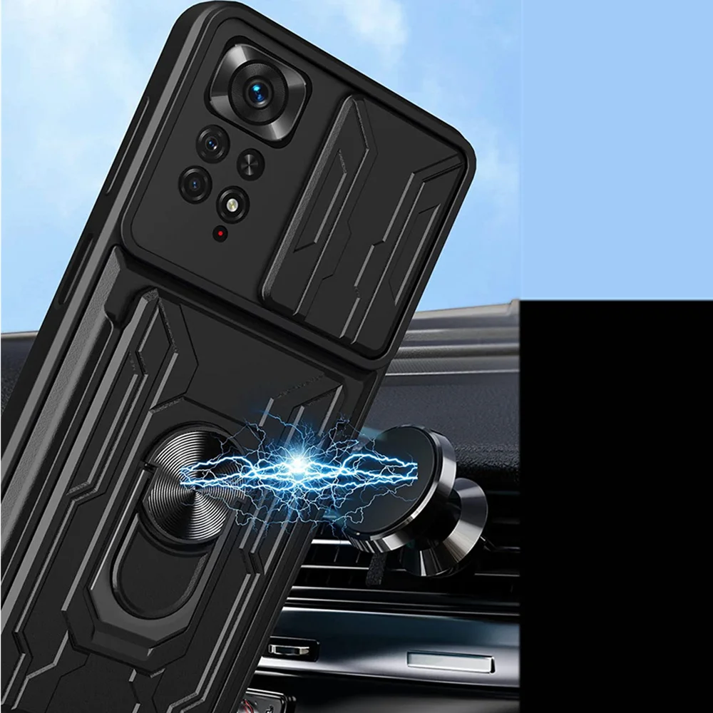 Для Xiaomi Redmi Note 11 глобальная версия Чехол Слот для карты кольцо подставка чехол Pro