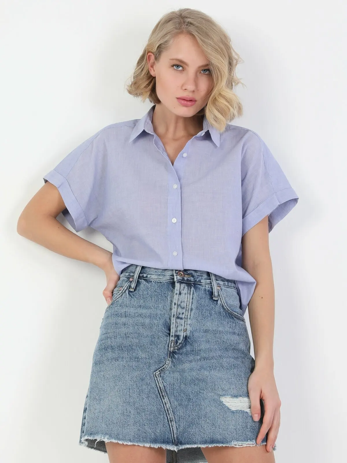 

Мужская/женская рубашка с коротким рукавом, CL1047945