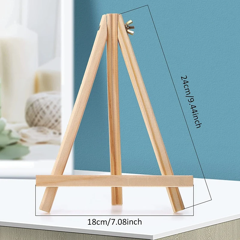 10 PCS Wood Easels 9.4Inches Tall Tabletop Display Wooden Canvas Stand DIY Art Craft For Artist Adults Students |