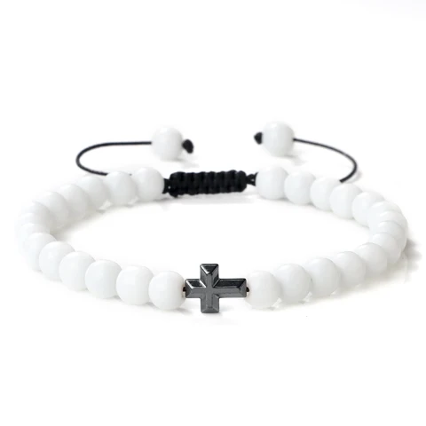 Браслет из натурального камня Reliatonny  тигровый глаз лавовый камень 6 мм