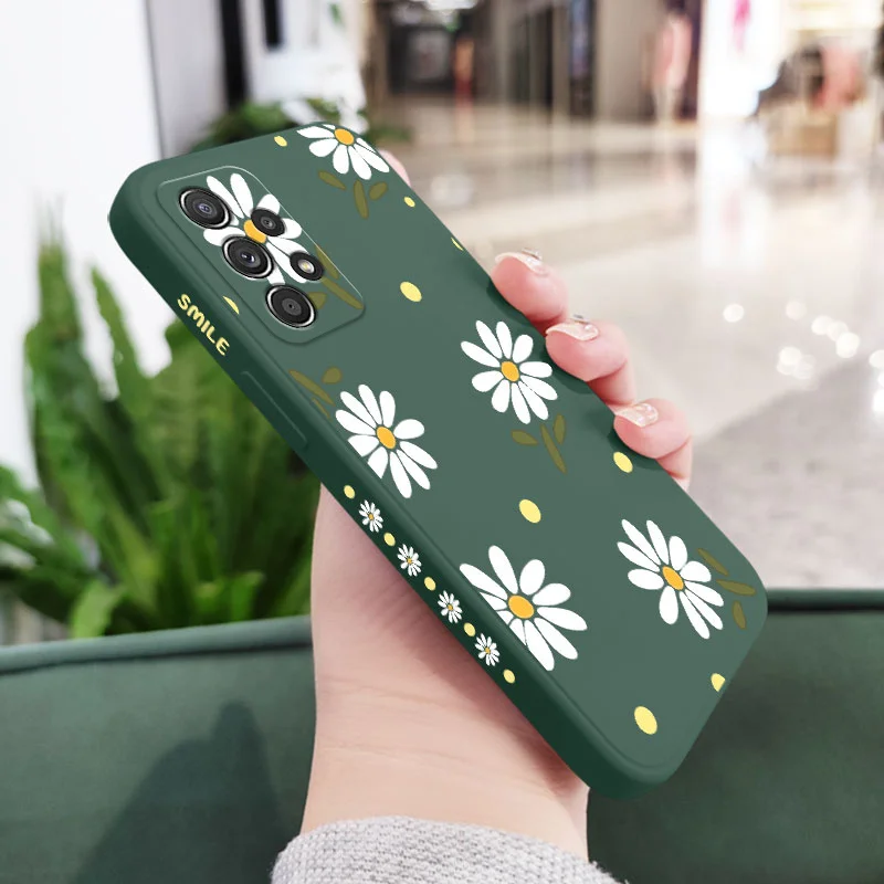Gentle Daisy Case For Samsung A73 A53 A33 A23 A13 A03 A03S A72 A52 A52S A32 A02S A02 A12 A71 A51 A04 A22 A21S A04S 4G 5G Cover