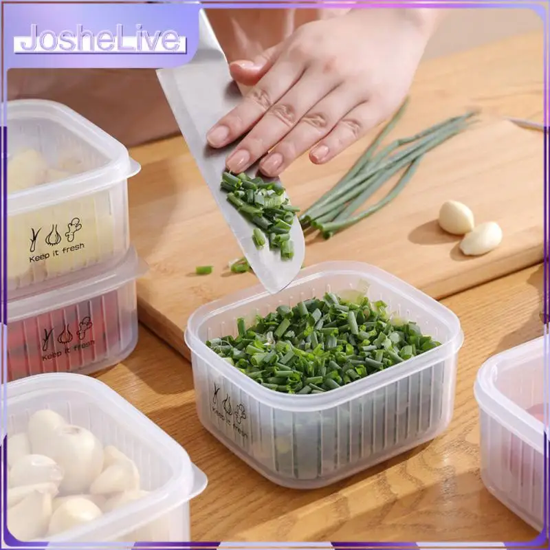 

Специальный контейнер для хранения пищевых продуктов для скальльльона, имбиря и чеснока, чесночного порошка, контейнер для сохранения свежести, дренажная корзина для воды