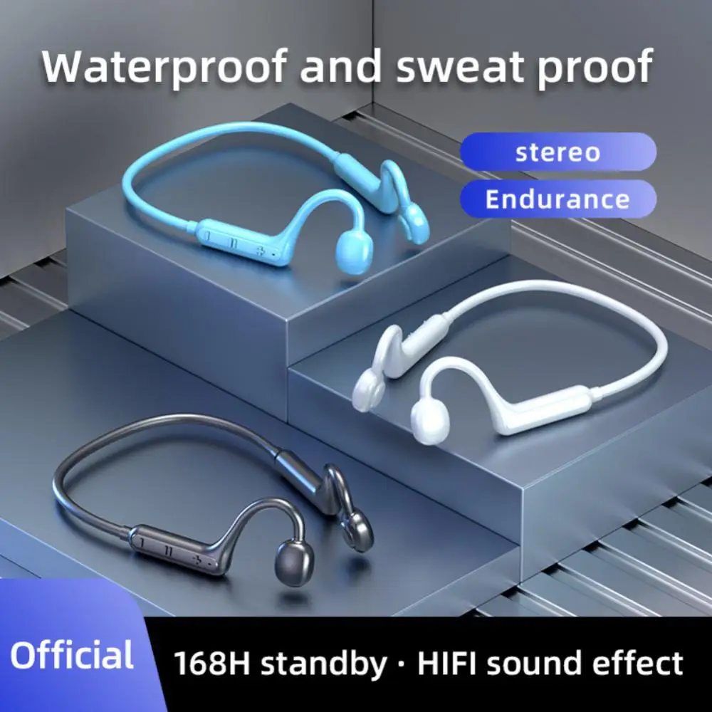 

Bone Conduction Headset Wireless Bluetooth Not In-Ear Headphones Lightweight Waterproof Stereo Sound Long endurance Earphones