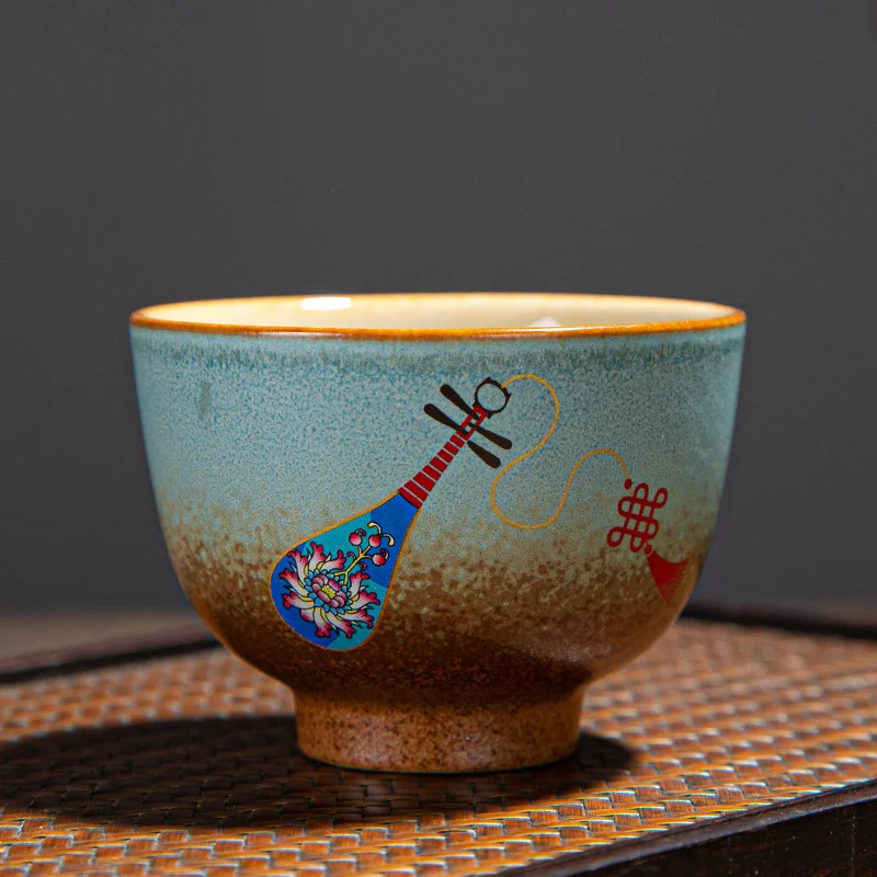 

Vintage Stoneware Tea Cups Ceramic Tea Cup Large Master Cup Shanshui Tea Kung Fu Tea Set Original Mugs