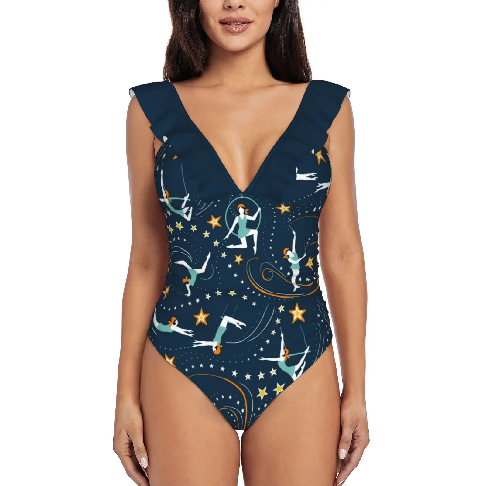 

Купальник-монокини с принтом и эффектом пуш-ап