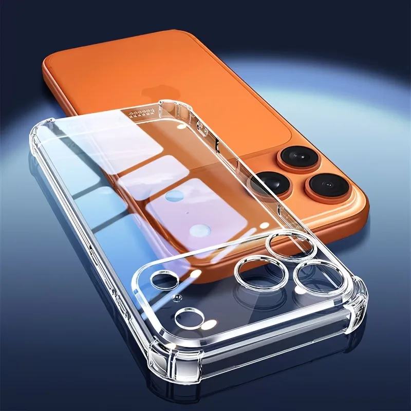 Фото Ультратонкий прозрачный чехол для iPhone 17 Pro Max, мягкий TPU-чехол для iPhone 17 Pro Max, ударопрочная прозрачная задняя Чехлы, чехол на айфон 17 про макс №5