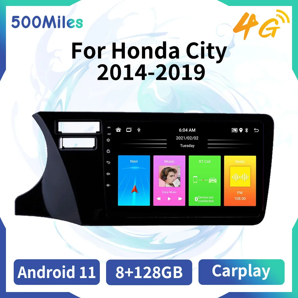 Автомобильный мультимедийный плеер Carplay для Honda City 2014-2019, автомагнитола 2 Din, Android, стерео, 4G, навигация, головное устройство, Авторадио, GPS, авто Автомобильный мультимедийный плеер Carplay для Honda City 2014-2019, автомагнитола 2 Din, Android, стерео, 4G, навигация, головное устройство, Авторадио, GPS, авто