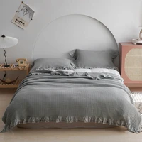1pcs summer quilt macrame japan waffle plaid cotton blanket for bed double king bedspread bed cover grey throw blankets coverlet
