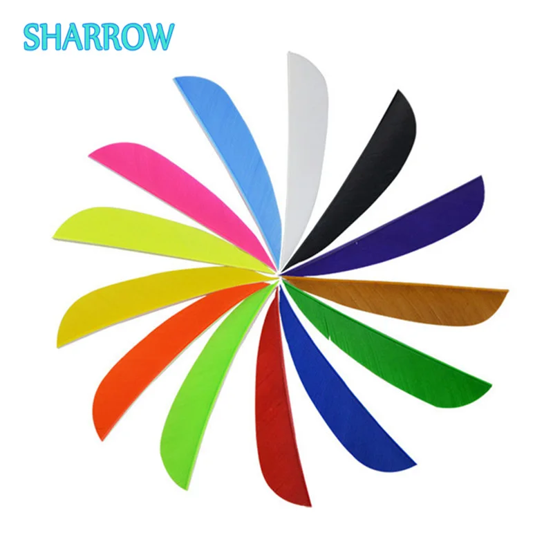 

Стрелы для стрельбы из лука, индейки, перья, 3 дюйма, натуральные стрелы в форме капли воды, Fletching, правые крылья, стрельба, охота, стрелы, аксес...