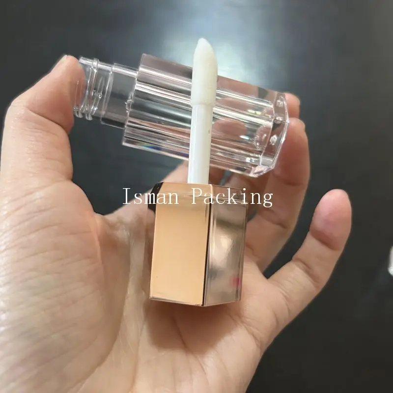 50 шт. шестигранный металлический блеск для губ розового золота тюбик