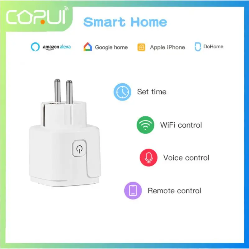 

CORUI WiFi Smart Socket Apple Homekit Smart Socket Outlets Plug Siri Voice Control Wall Light Alexa Google Home