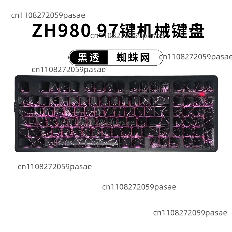 Фото Механическая клавиатура ZH980 Black Spider Web, проводная, Bluetooth, настраиваемая. №2