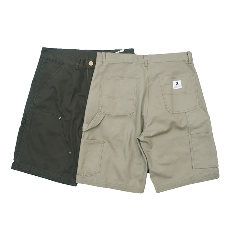 Летние шорты с двойными коленями в японском стиле ретро потертые несколькими