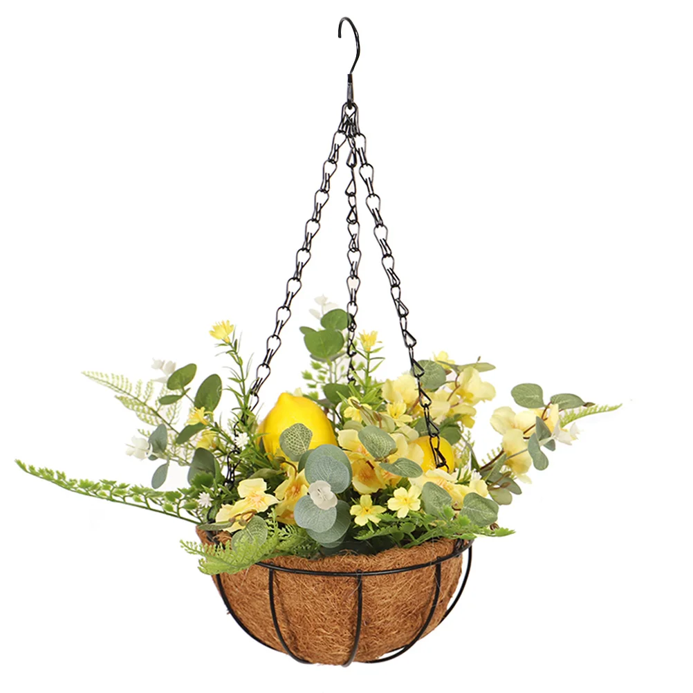 

Flowerpot Centerpieces Hanging Flower Planter Faux Flower Hanging Baskets Hanging Planter Baskets Artificial Plants in Basket