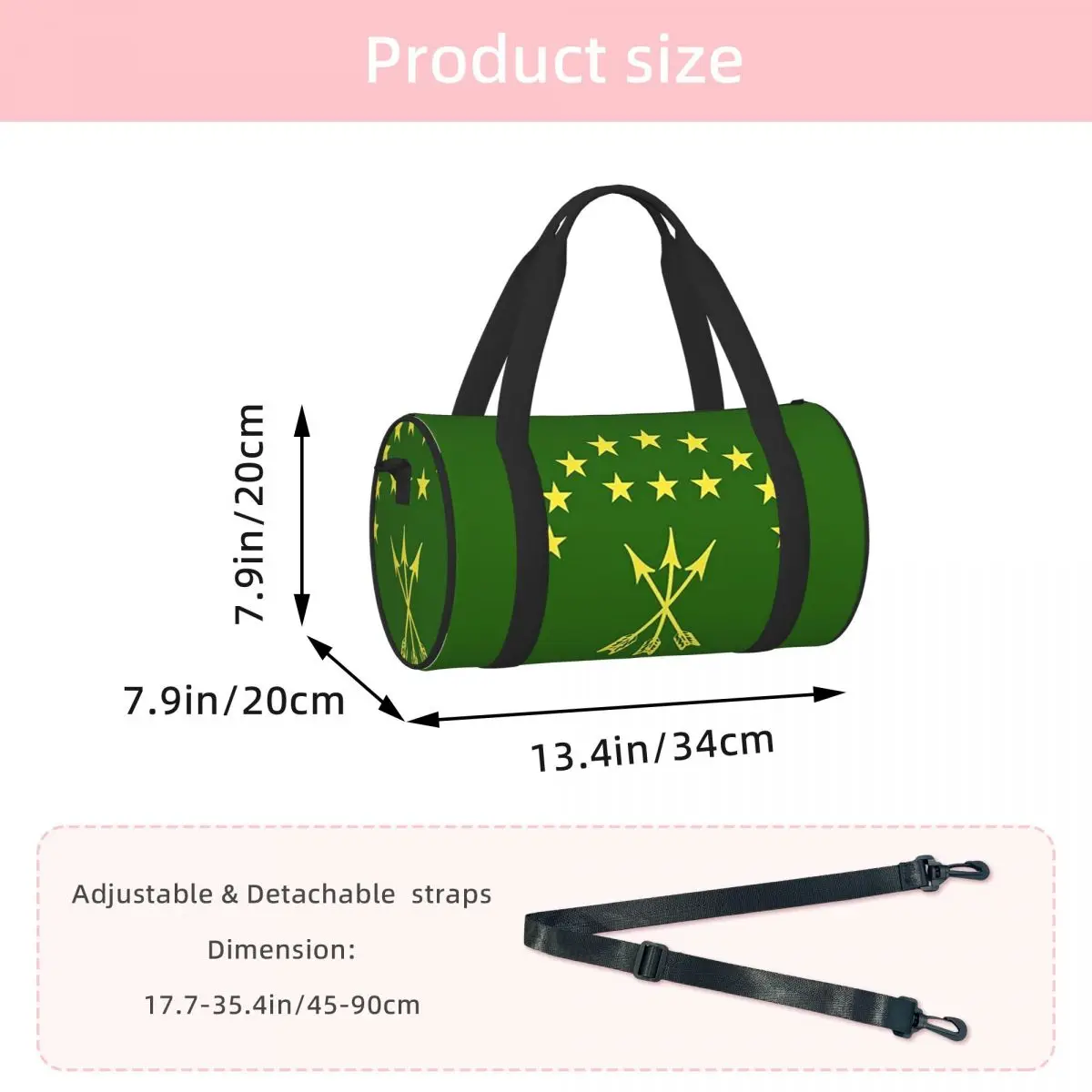 Фото Подарочная сумка Adiga Flag для церкассийцев, большая сумка Adiga, многофункциональная спортивная сумка-тоут, сумки для спортзала, фитнес-сумки №2