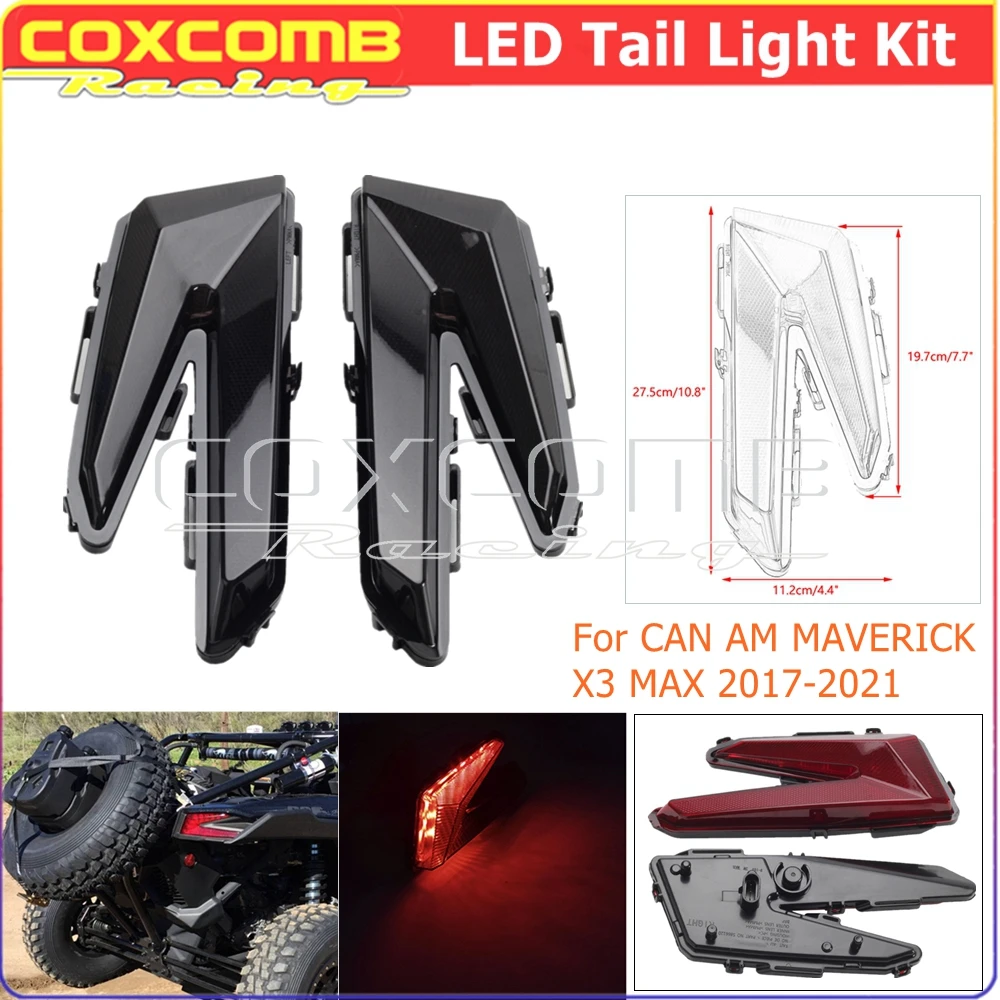 

For Can Am Maverick X3 900 Turbo R XRC X DS MAX 2017-2021 LED Taillight Red Right & Left Rear Stop Brake Tail Lamp OEM 710004744