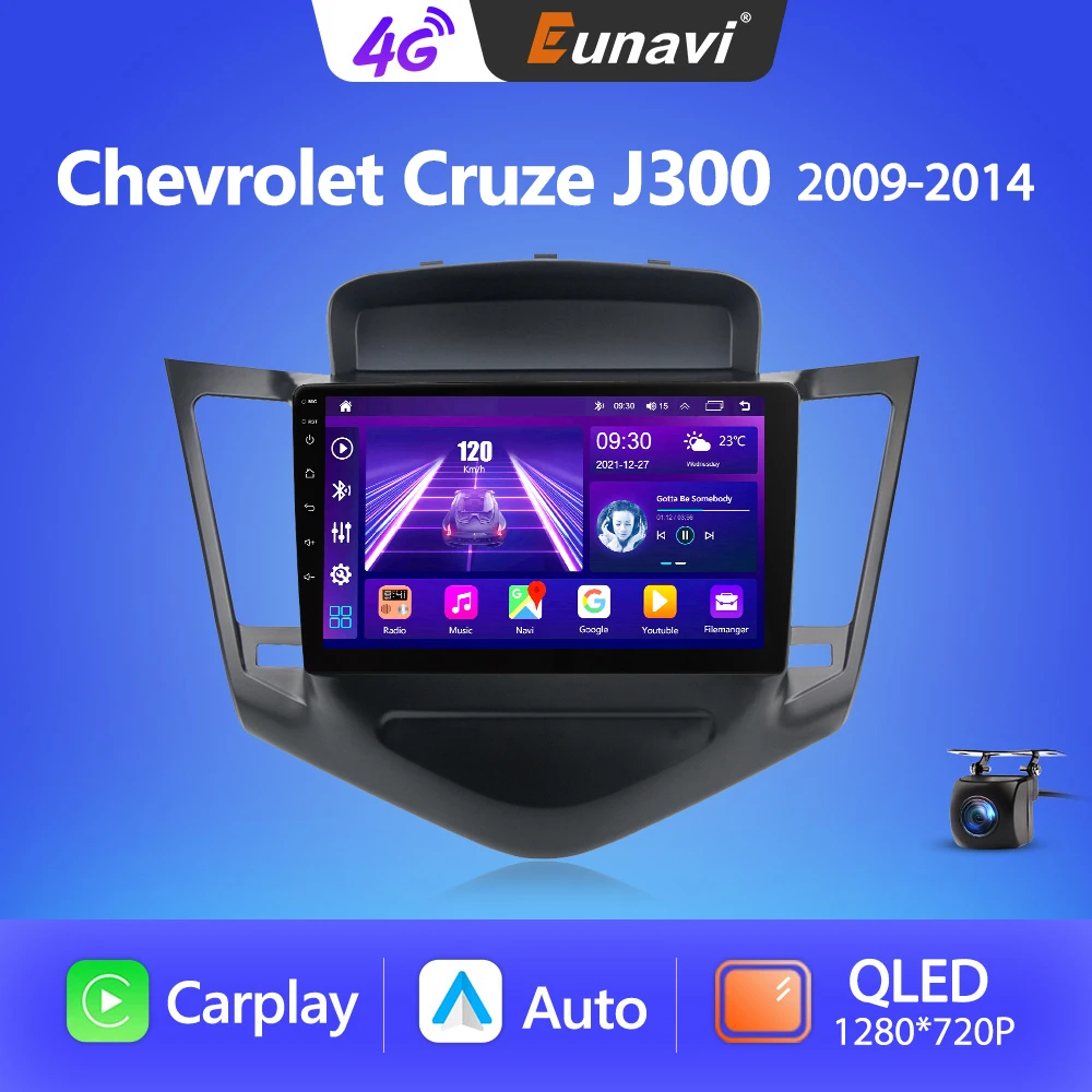 

Eunavi 2 Din Android 10 автомобильный Радио мультимедийный плеер для Chevrolet Cruze J300 2009-2014 2din головное устройство 4G QLED Carplay Стерео GPS