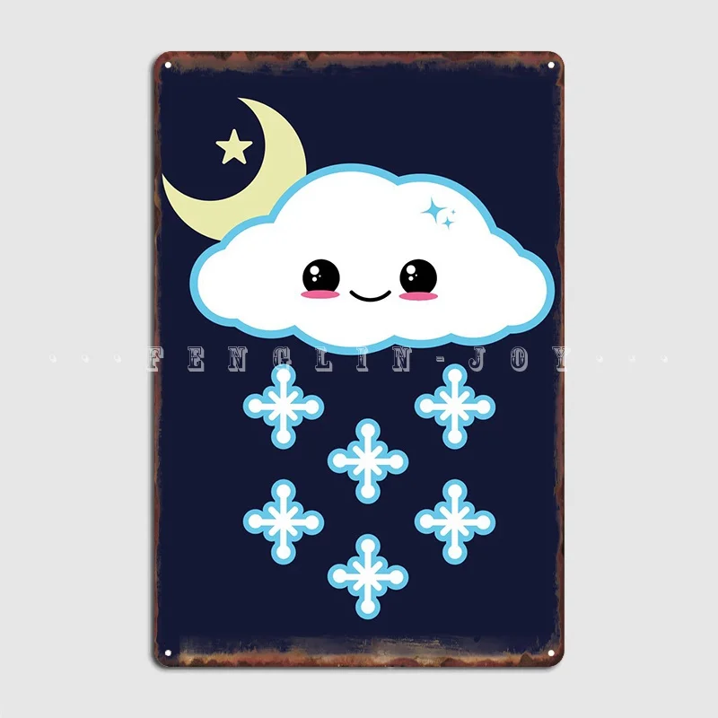 

Kawaii Snow Cloud Metal картина "знак" Decor Ретро пещера паб кинотеатр гостиная оловянные плакаты с вывесками