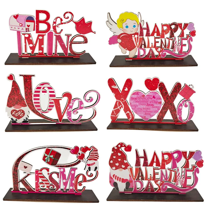 

Valentine's Day Wooden Craft Decorations DIY Valentines Day Party Supplies Room Love Party Layout Anniversary Wedding Decoration