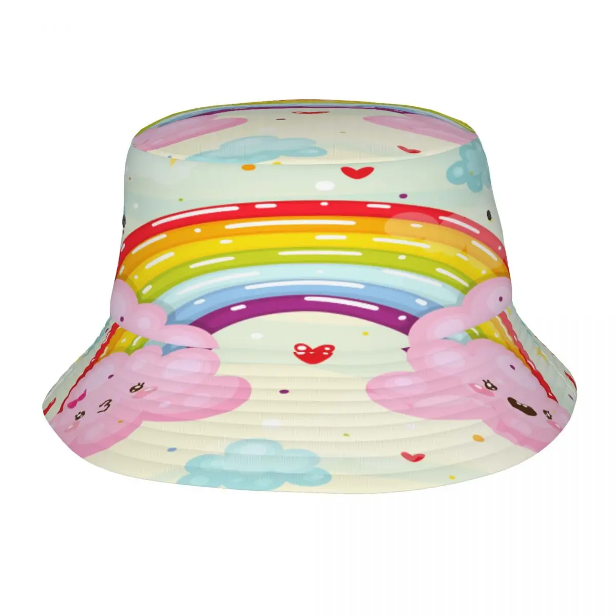 

Bucket Hat Unisex Bob Caps Hip Hop Gorros Cute Couple Clouds And Rainbow Summer Panama Cap Beach Sun Fishing Hat