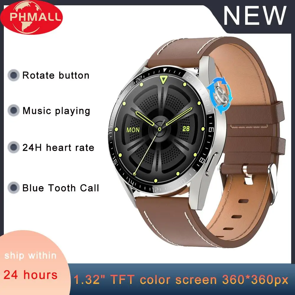 

New 2022 1.32" Men Blue Tooth Call Smart Watch Heart Rate Monitor Women Music Play Sport ​Fitness Tracker Smartwatch PK i39 i39H