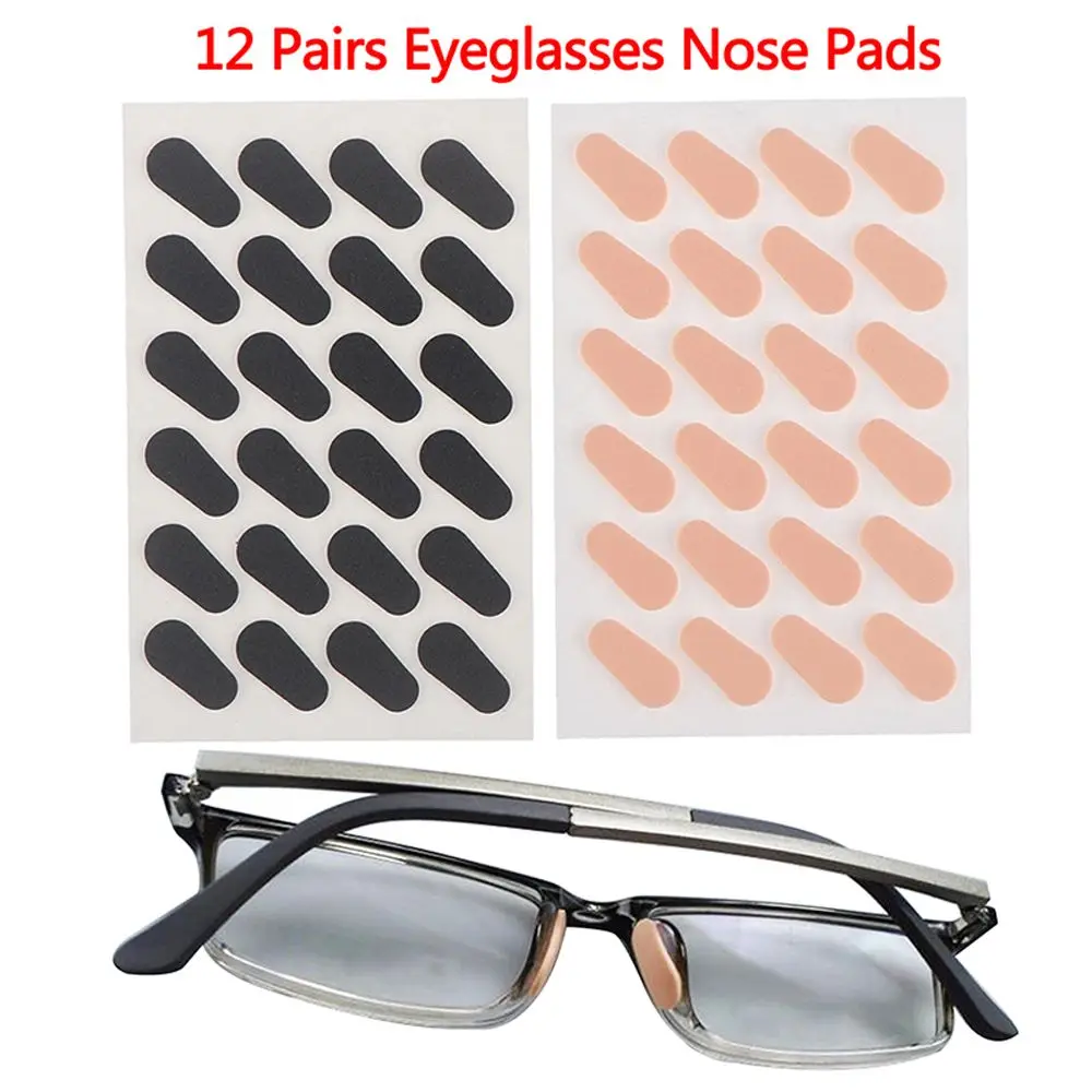 

12 Pairs Soft Without Creasing Unisex High Temperature Resistance Glasses Nose Pads Self-adhesive EVA Nose Pad Non-slip