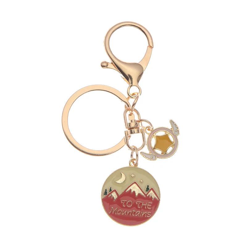 

Mountain Metal Keychain Jewelry Pendant Ornament Charm Alloy Key Chain for Women Girl Gift Accessories