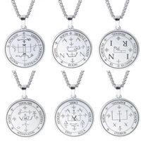 dooyio stainless steel seven angels pendant necklace for women men summon magic totem pagan talisman necklace