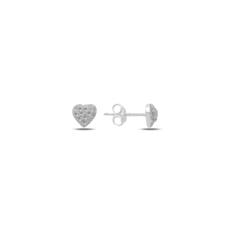 

Silver 925 Sterling Heart Zircon Stone Earrings