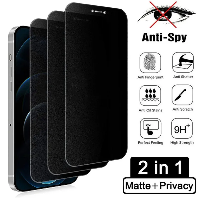 

Matte Privacy Screen Protector for IPhone 14 11 12 13 Pro Max Mini 6 8 7 Plus Anti-Spy Tempered Glass for IPhone XS MAX XR X SE