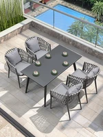 outdoor tables and chairs terrace outdoor open air garden rope braided villa courtyard nordic simple balcony leisure tables and