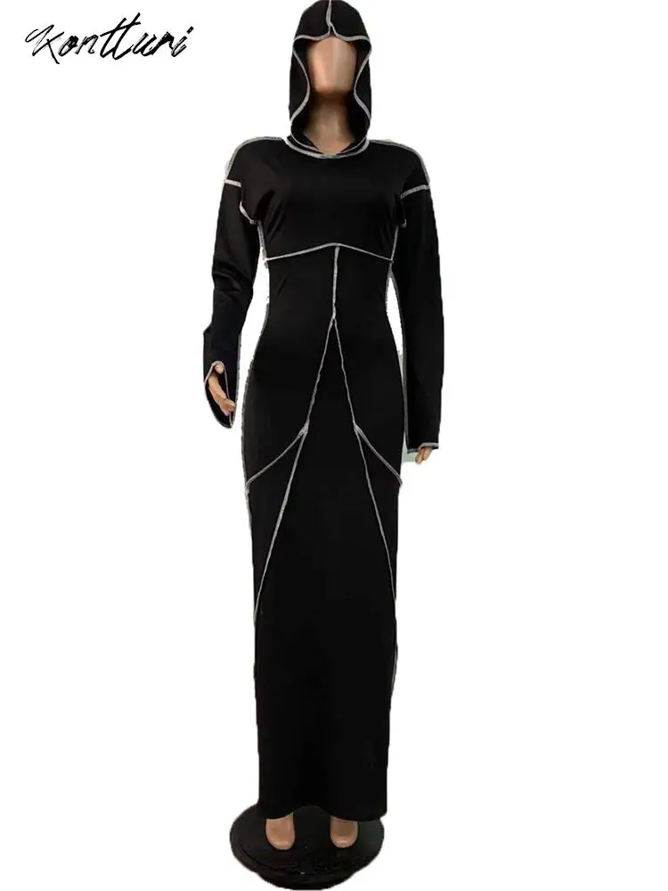 Kontturi Осенние повседневные облегающие лоскутные платья для женщин 2023 платье с