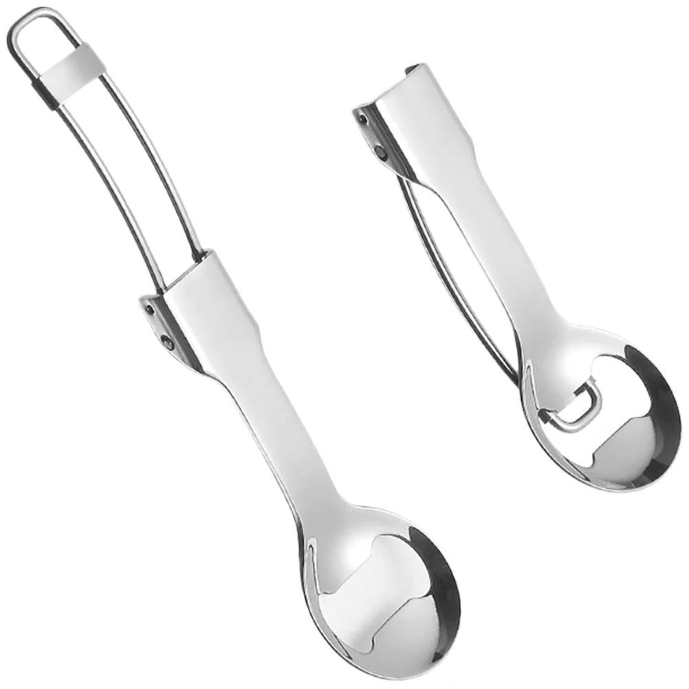 

2 Pcs Kids Spoons Dinner Spoon Stainless Steel Spoon Spoon Eating Silverware Spoons Spoon Silverware Foldable Spoon Corkscrew