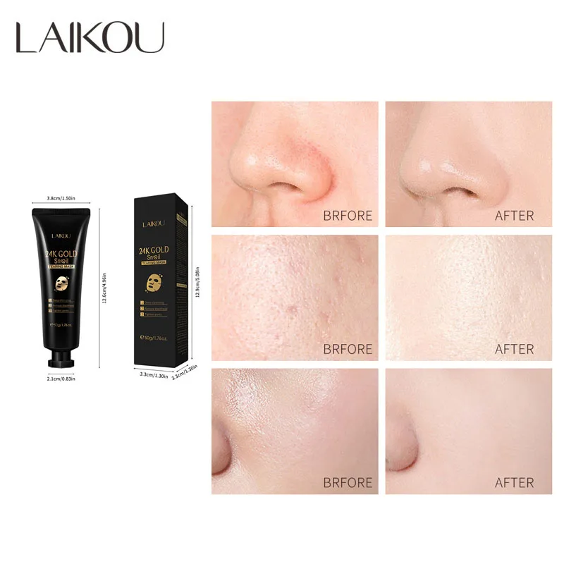 

24K Gold Snail Collagen Peel Off Mask Remove Blackheads Acne Anti-Wrinkle Lifting Firming Oil-Control Shrink Pores Face Care