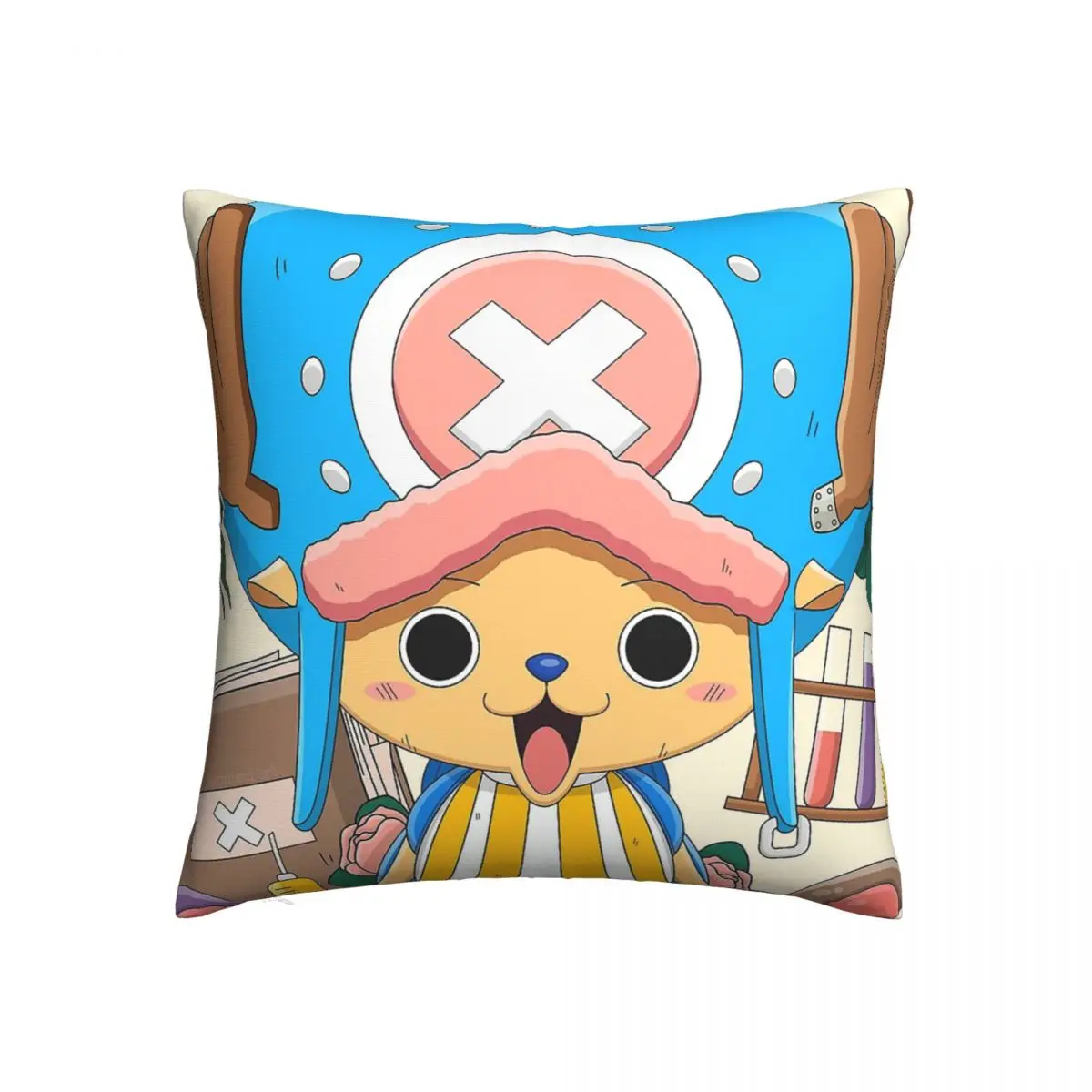 Chopper Throw Pillow Case One Piece Hot Anime Backpack Cushions Covers DIY Printed Washable Sofa Decor