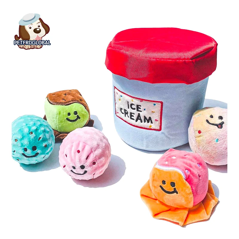

Funny INS Korean Ice Cream Glow Dog Toy Bucket Luminous Ball BB called vocal toys Soothing and relieving stuffy toys for dogs