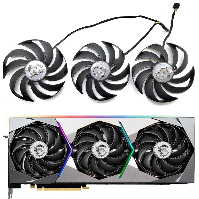 

New 95MM PLD10010B12HH GPU Cooler Fan Replacement For MSI GeForce RTX 3070 3070Ti 3080 3080Ti 3090 SUPRIM X Graphics Video Card