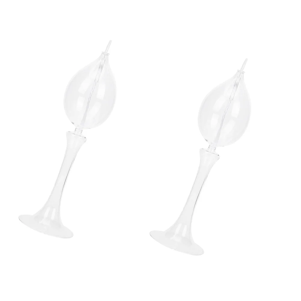 

2pcs Decorative Candleholder Dining Table Candlestick Party Glass Candle Stand