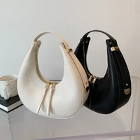funmardi pu leather women handbag and purse 2022 vintage fashion half moon hobo shoulder bags double zipper design tote wlhb2773