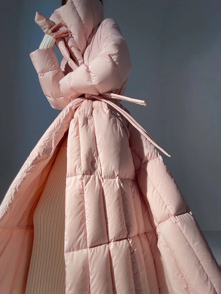 Женские зимние толстые теплые 90 белых утиных пуховых пальто женские длинные