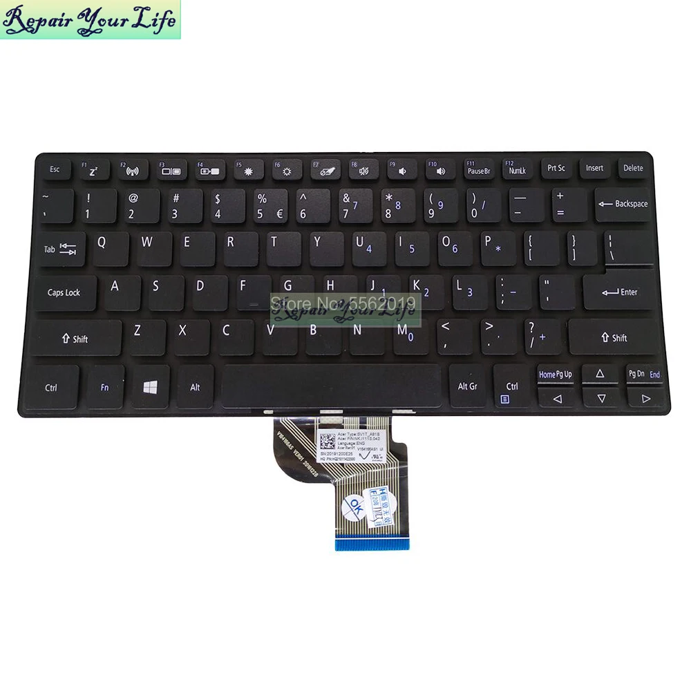 

US RUS/Russian Arabic Keyboards for Acer Spin 1 SP111-32N P98G N17H2 SP111-33-P1NH N18H1 34N-P3RH keyboard V164166AS Original