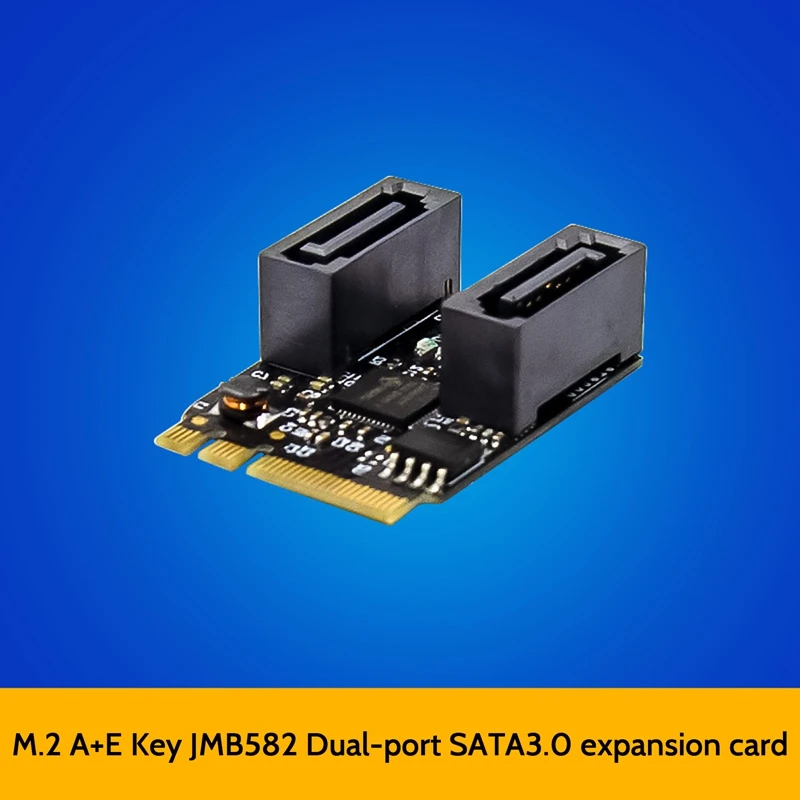 

Riser Card M.2 A+E To 2 Port Sata3.0 Expansion Card SATA AHCI Interface Storage Device Adapter Card JMB582
