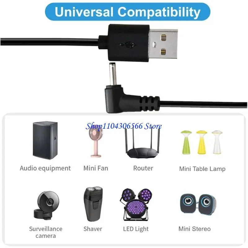 Фото 02DD USB-кабель для зарядки постоянного тока 5 В, долговечность для фонариков и зарядный шнур для мини-вентилятора №4