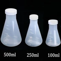 50ml to 1000ml lab plastic erlenmeyer flask conical container bottle with screw cap for laboratory experiment