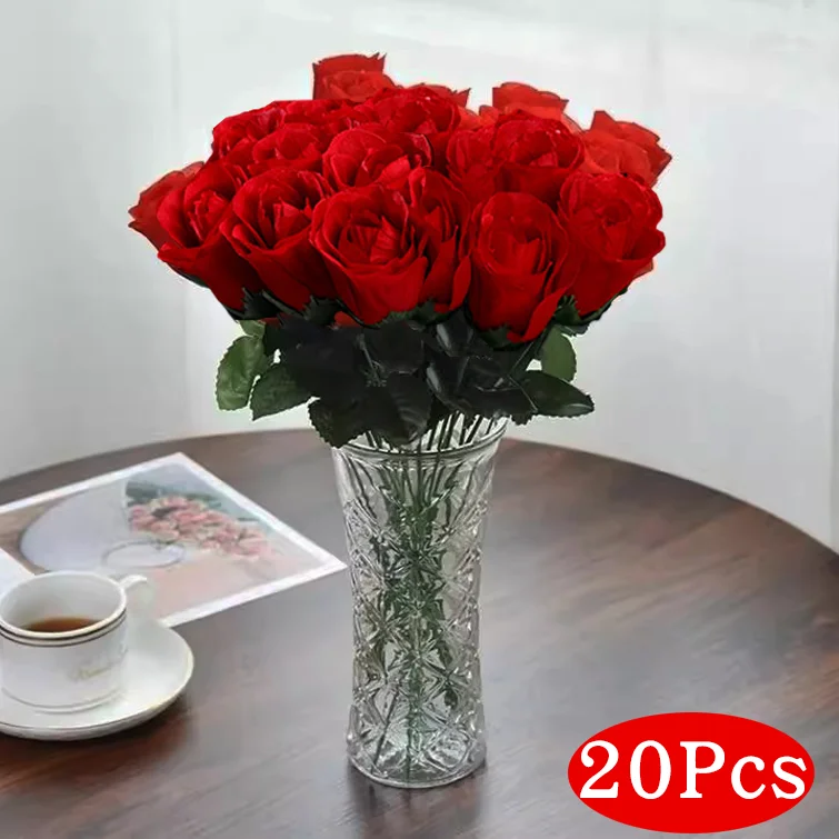 

Искусственные розы из шелка, красный, 5-50 шт.