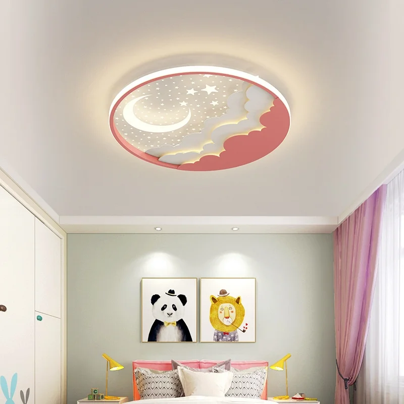 

Homhi Starry Sky Ceiling Ceiling Lamp Moon Led Light Children's Room Ceiling Lamp Modern Pink Baby Decoration Room HXD-080
