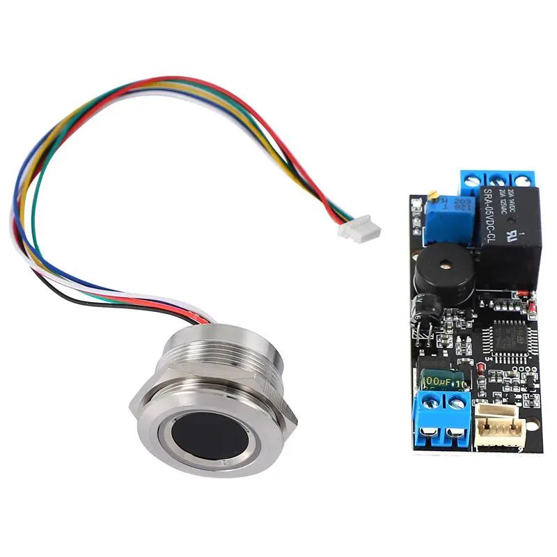 

MOOL K202 DC12V Low Power Fingerprint Control Board + R503 Fingerprint Module Round Fingerprint Recognition Module