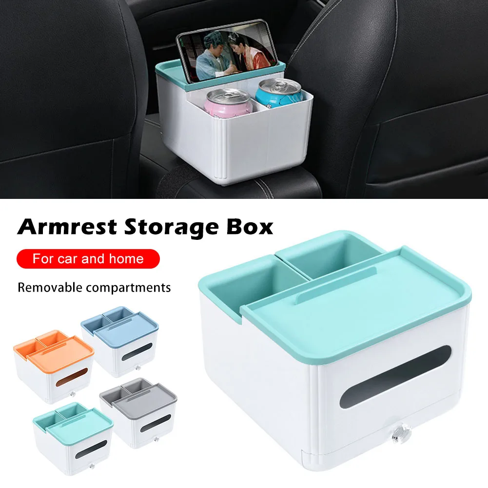 

Car Armrest Storage Box Tissue Cup Drink Holder Multi-function Trash Can Auto Interior Accessories Car Home Stowing Tidying Tool